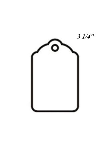 3 1/4", UnStrung Blank White Scallop Top Tags