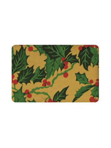 Holiday Gift Enclosure Card, Holly on Gold