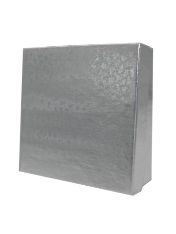 Silver Foil Jewelry Boxes, 3.5" x 3.5" x 1"