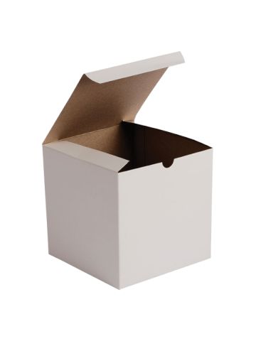 White Folding Gift Boxes, 6" x 6" x 6"