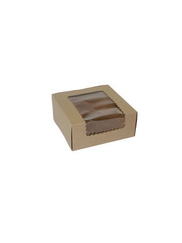 Window Cup Cake Boxes, 8" x 8" x 4"