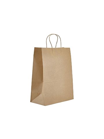 Recycled Natural Kraft Paper Shopping Bags, 13" x 7" x 17"