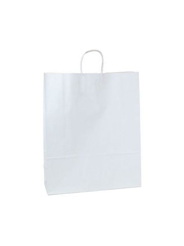 Recycled White Paper Shopping Bags, 16" x 6" x 19" (Queen)