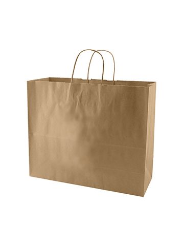 Recycled Natural Kraft Paper Shopping Bags, 16" x 6" x 13" (Vogue)