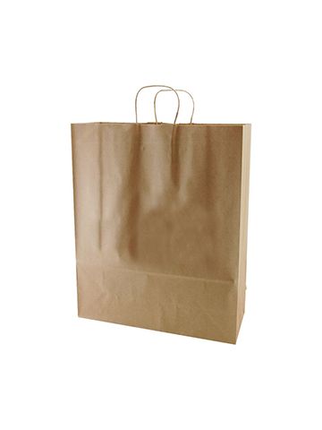 Recycled Natural Kraft Paper Shopping Bags, 16" x 6" x 19" (Queen)