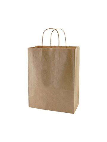 Recycled Natural Kraft Paper Shopping Bags, 10" x 5" x 13" (Missy)