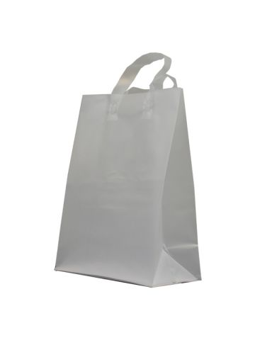 Clear Frosted Shoppers with Loop Handles, 10" x 5" x 13" x 5"