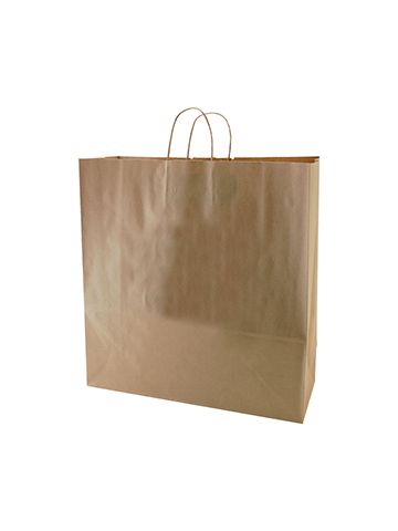 Recycled Natural Kraft Paper Shopping Bags, 18" x 7" x 18" (Jumbo)