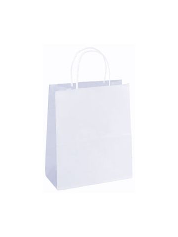 White Paper Shopping Bags, 5-1/2" x 3-1/4" x 8-3/8"
