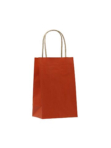 Terra Cotta, Small Shadow Stripe Paper Shopping Bags, 5-1/2" x 3-1/4" x 8-3/8" (Gem)