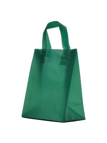 Evergreen Frosted Shoppers with Loop Handles, 8" x 5" x 10" x 5"
