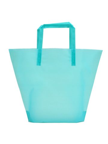 Aqua, Medium Frosted Trapezoid Shaped Bags