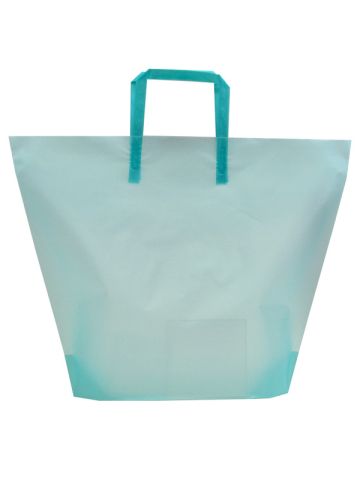 Aqua, Large Frosted Trapezoid Shaped Bags
