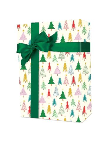 Whimsy Christmas Trees, Mistletoe Gift Wrap