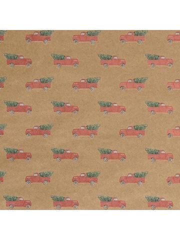 Red Pickup Truck, Christmas Western Gift Wrap
