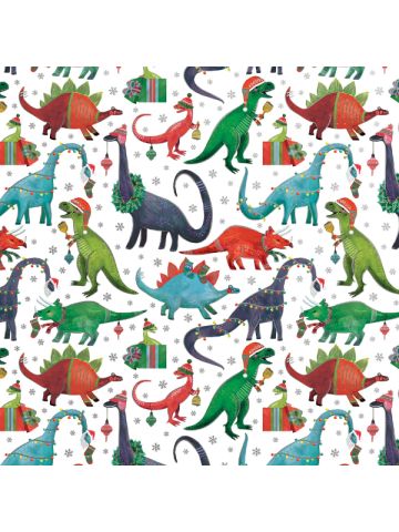 Decked Out Dinosaur, Holiday Animal Gift Wrap