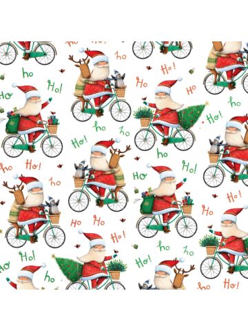 Santa Bicycle, Santa Gift Wrap