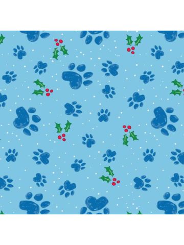 Pawprints & Holly, Holiday Animal Gift Wrap