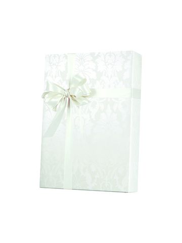 Valentine Gift Wrap, Gothic Flourish -Pearl/White