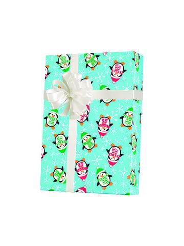 Roly Poly Penguins, Holiday Animal Gift Wrap