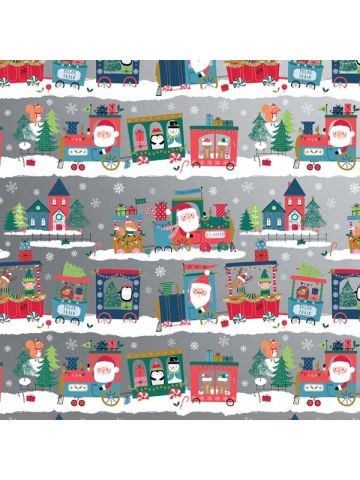 Christmas Giftwrap, Christmas Train Collection, 10' x 30"