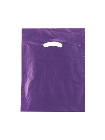 Purple, Super Gloss Merchandise Bags, 12" x 15"