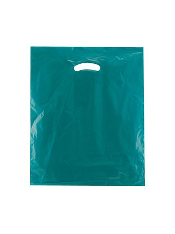 Teal, Super Gloss Merchandise Bags, 15" x 18" + 4"