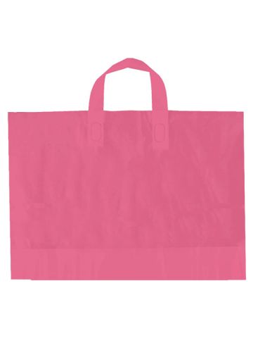 Pink, AmeriTote HD Plastic Shopping Bags, 12" x 10" + 4"