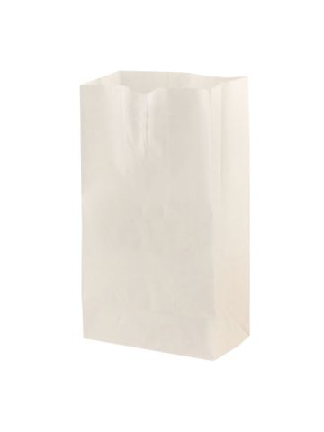 #4 White paper grocery bags, 5" x 3-1/8" x 9-5/8"