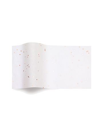 Rose Gold on White, Gemstone Patterned Tissue Paper, 20" x 30"
