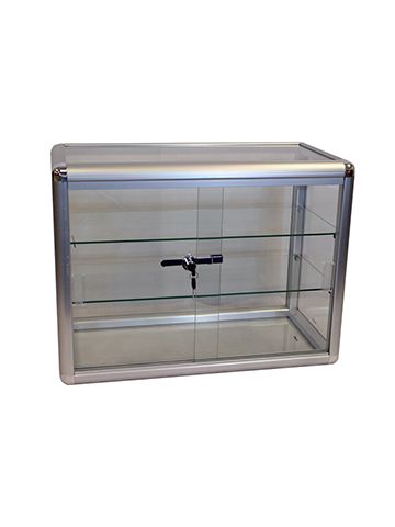 Display Case, Aluminium / Glass Countertop, 24" x 12" x 18"