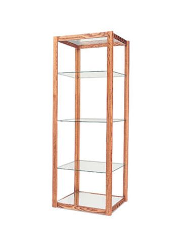 6', E'Tagere Open Shelf Display with Mirror Bottom, with Lights