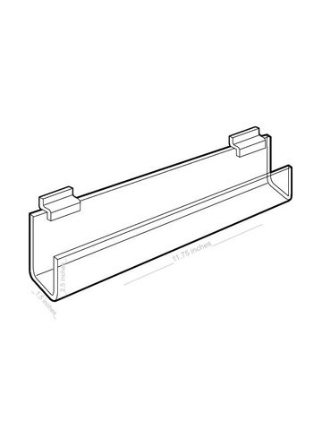 Acrylic J Racks Shelves for Slatwall with open ends, 12"