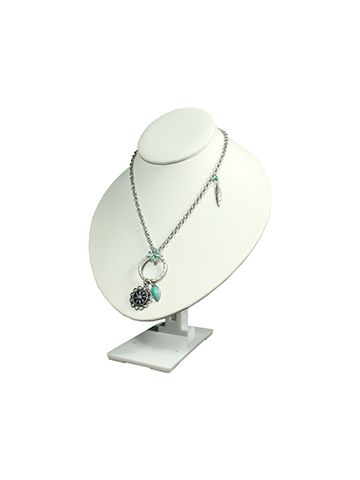 White, Neck Form Necklace Display with Adjustable Stand