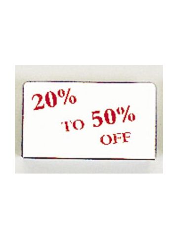 Red on Silver, "20-50% OFF" Showcase Signs