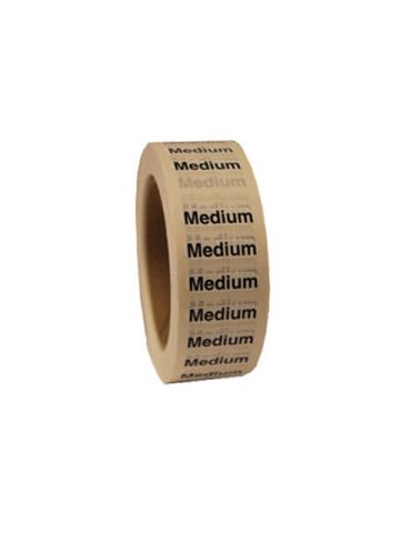 "Medium "M" Clear Rectangle Size Labels