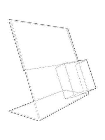 Acrylic Sign Holder, with literature pocket, 13-1/8" x 11"