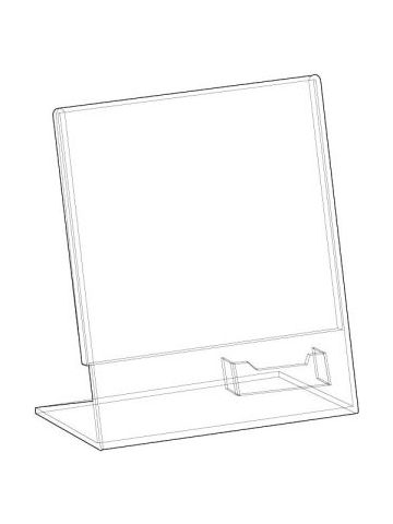 Acrylic Sign Holder, with business card pocket, 8-1/2" x 11"