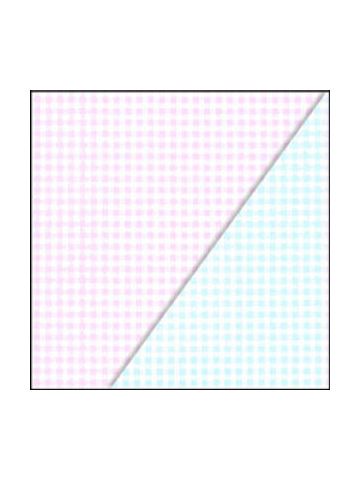 Juvenile Gift Wrap, New Gingham, 2 Sided, Pink & Blue