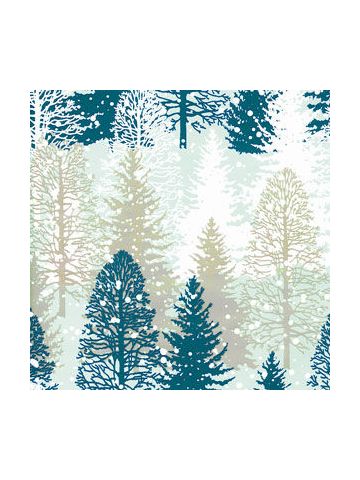 Snowy Winter Trees, Snowflake Gift Wrap