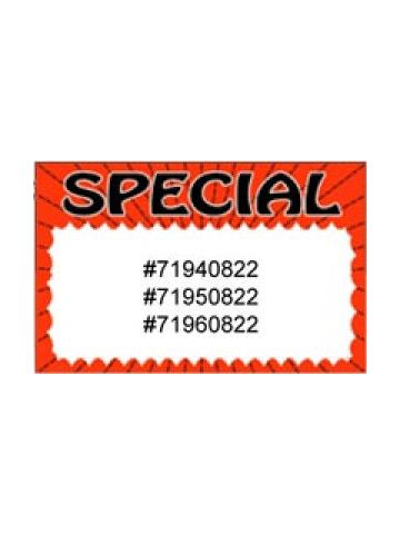 Special' Red burst, Printable Sign Cards