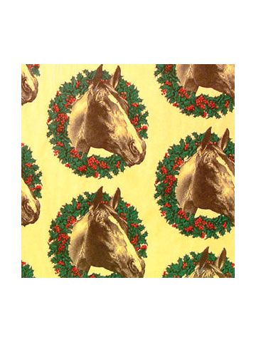 Christmas Western Gift Wrap, Wreath Horse