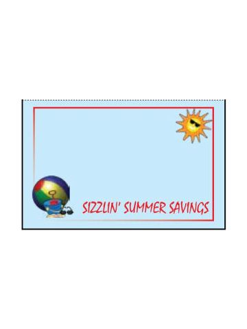 Sizzilin Summer Savings', Seasonal Sign Cards