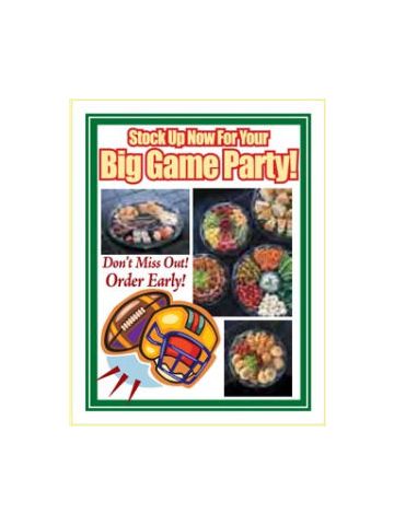 Window Poster, "Football Party", 28" x 36"