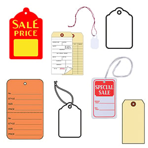 150 Blank Merchandise Price Tags Retail String Coupon Label 1.25"  x .75" 